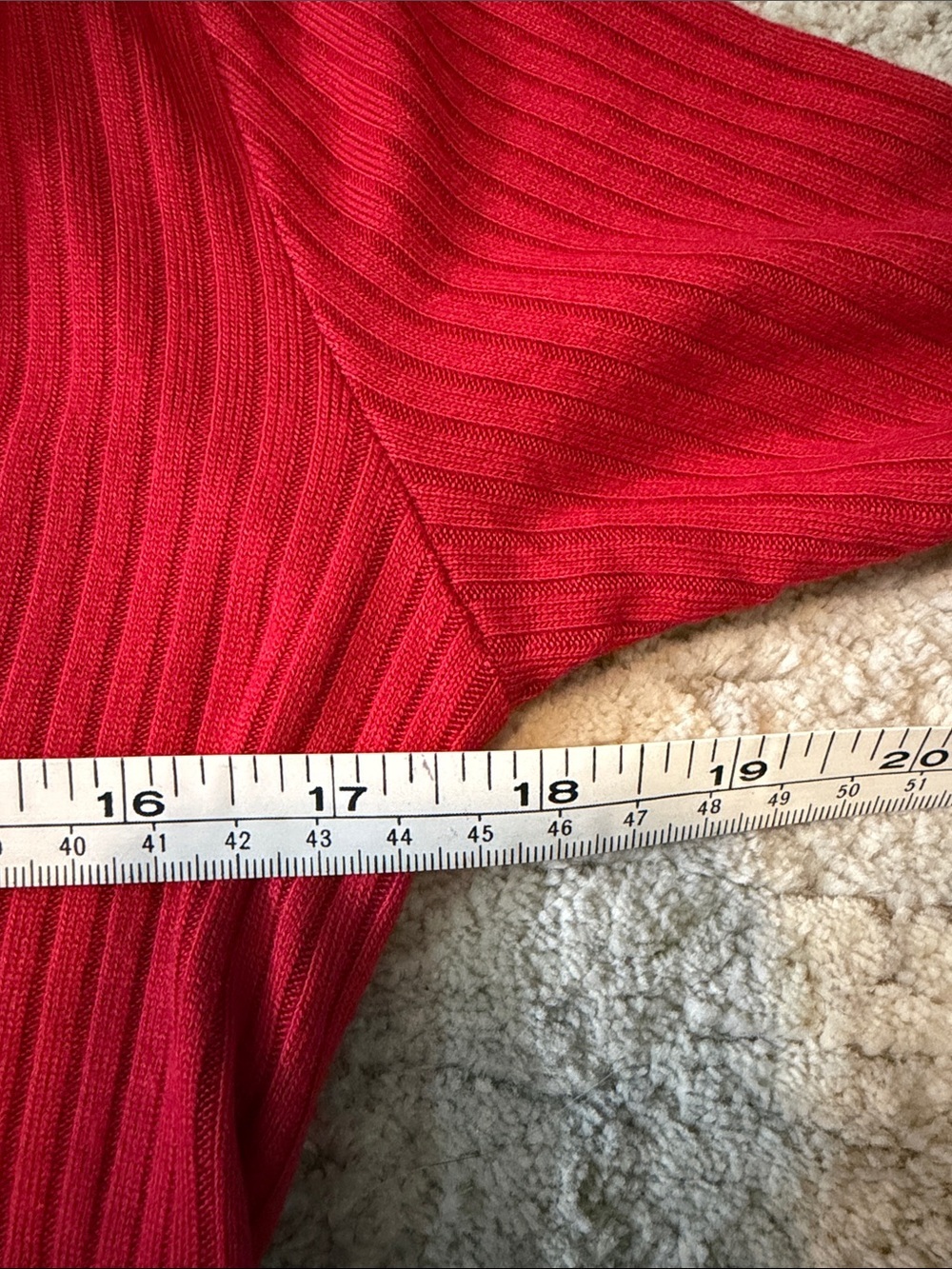 Reformation Agatha Bright Red Ribbed Long-Sleeve Mini Dress Size Small - Picture 7 of 8